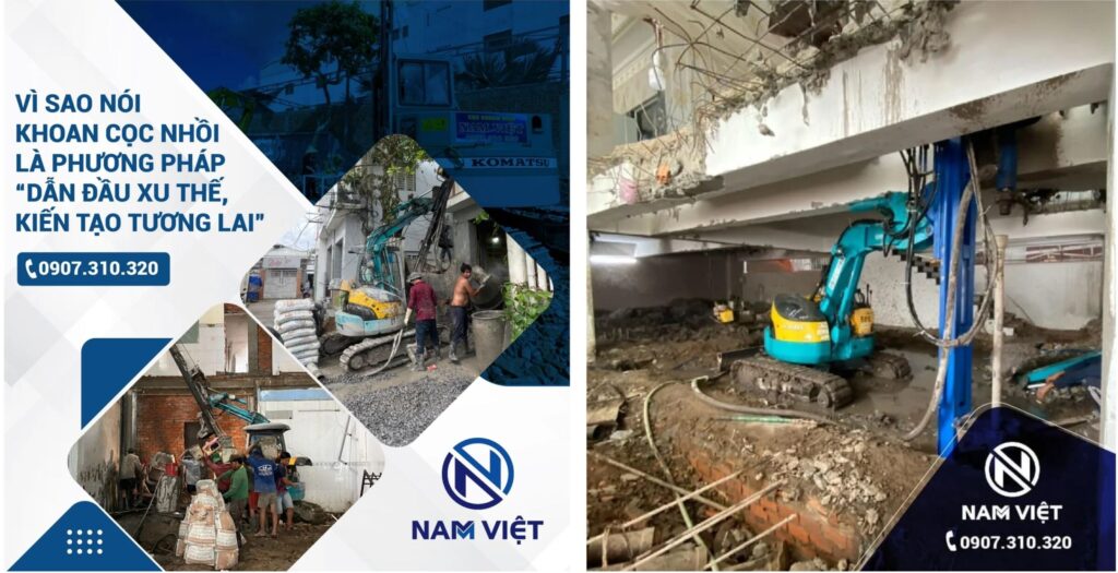 phương pháp khoan cọc nhồi xu thế xây nền móng